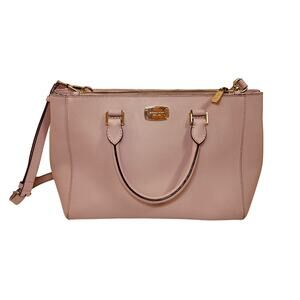 Michael Kors Kellen Satchel Purse Light Blush Pink Saffiano Leather Crossbody